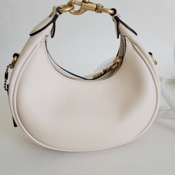 Coach Jonie Caulk White Mini Crescent Leather Shoulder bag half moon shape - Picture 2 of 10